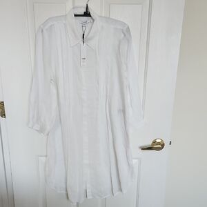 Chico's White Women' Casual Button Down Midi Dress